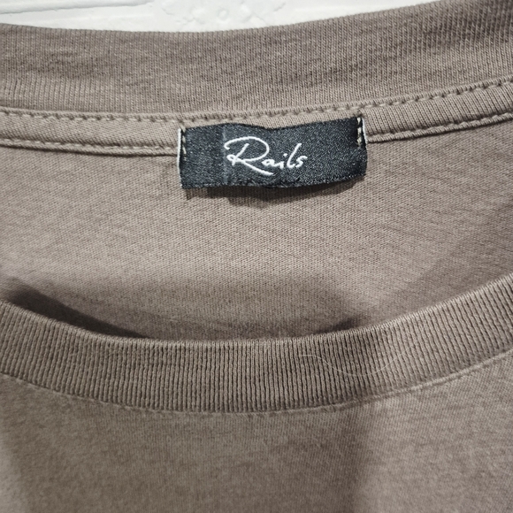 Rails Edie Canteen Cotton Tshirt Short Sleeve Wrap Front Dress - Picture 4 of 7